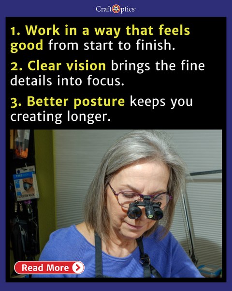A CraftOptics post listing three benefits of clear vision while crafting