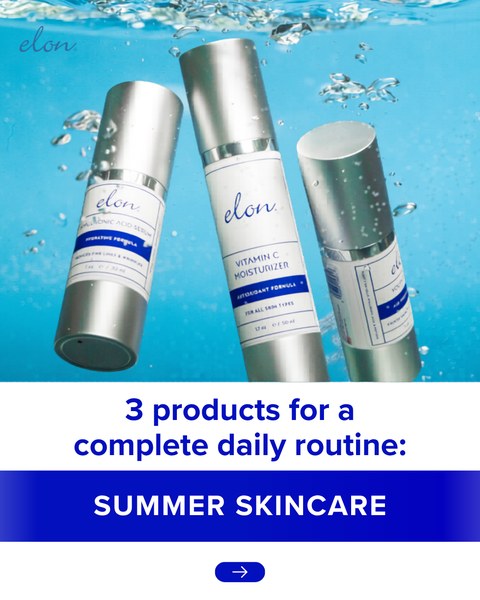 An Elon Essentials summer skincare routine post
